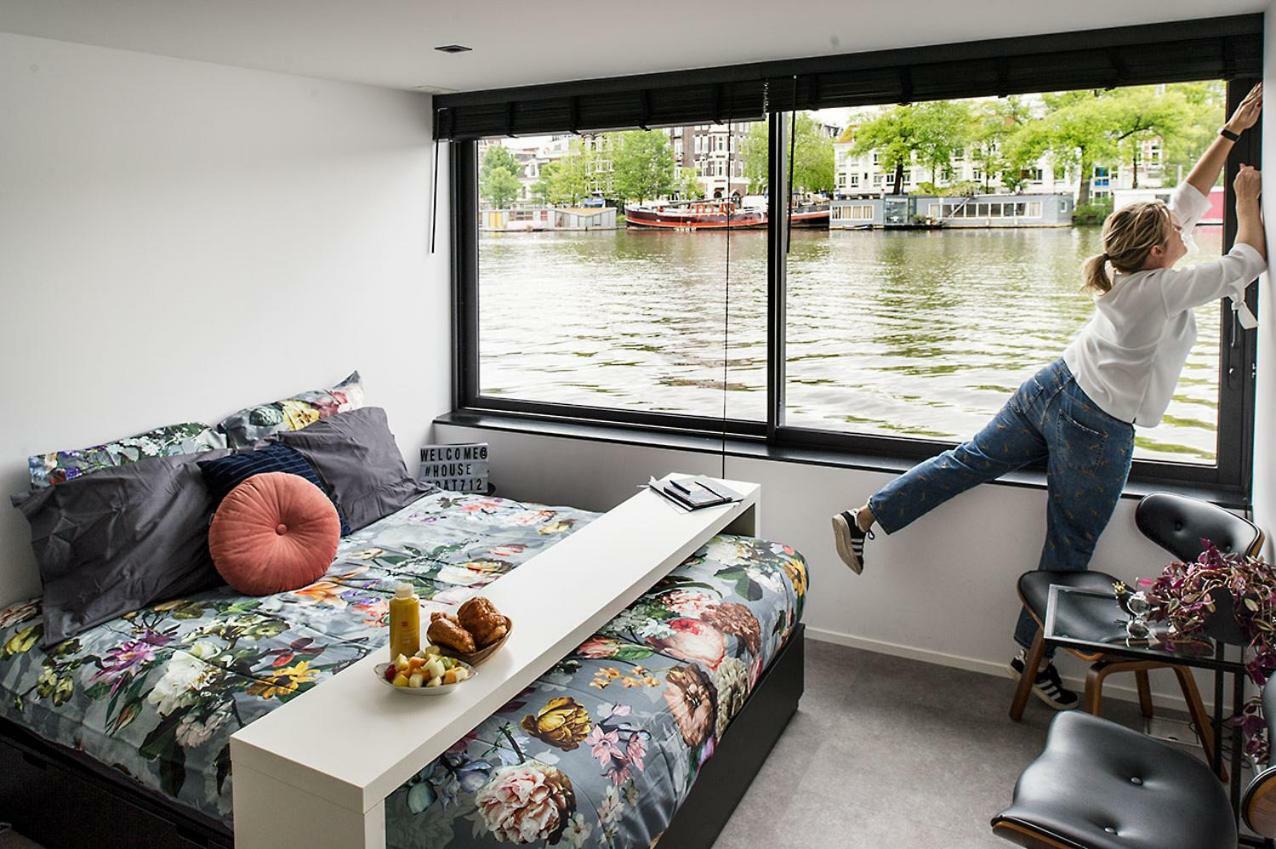 Houseboat Amsterdam - Room With A View Amesterdão Exterior foto
