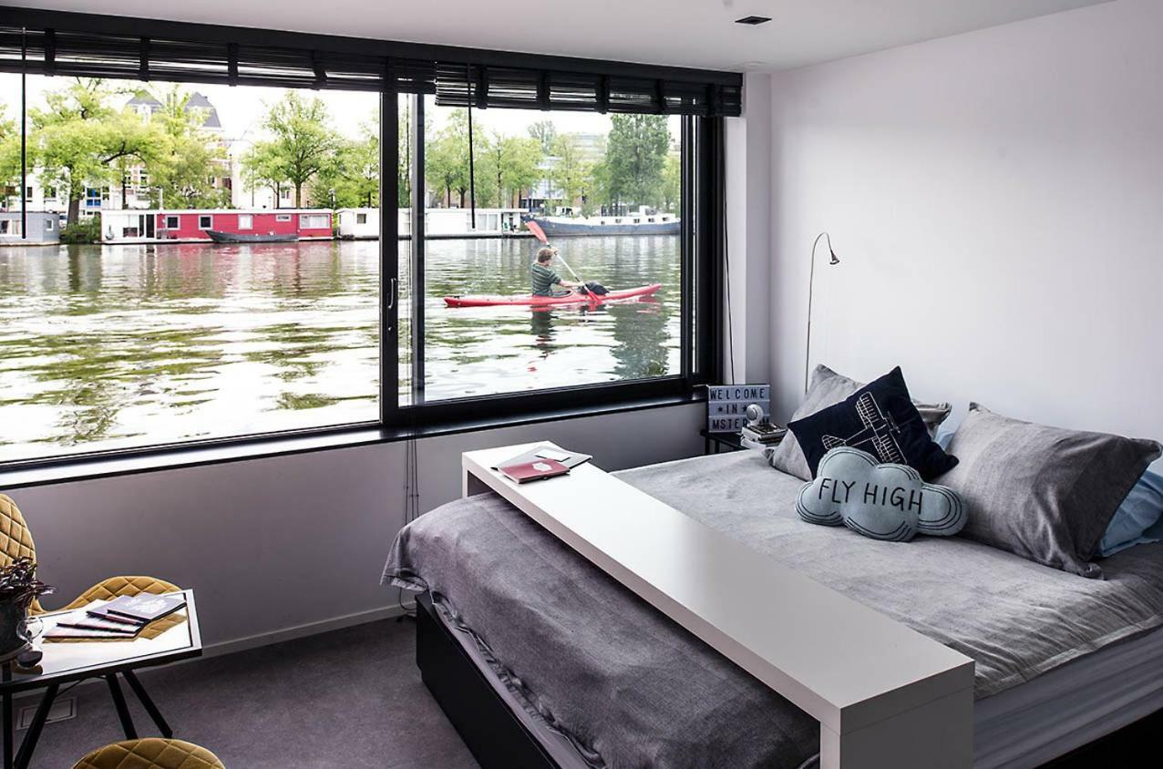 Houseboat Amsterdam - Room With A View Amesterdão Exterior foto